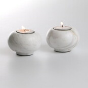 Paldinox Set 2 Candle Holders Gold And White Marble Base