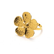 Novell Ronds de Serviette Lot de 6 Fleur Or Métal