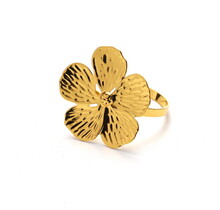 Novell Gold Flower Metal Napkin Rings Set of 6