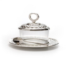 Novell Salière en Verre avec Cuillère & Soucoupe