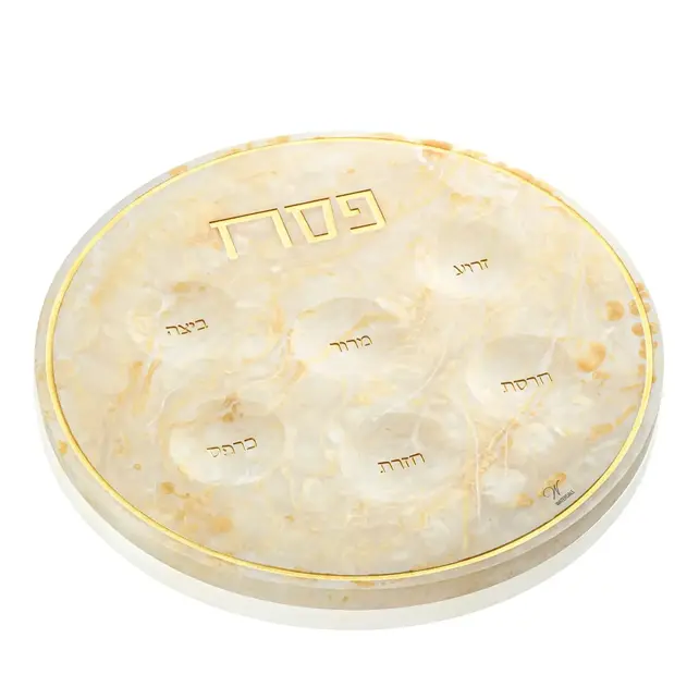 Resin Seder Plate gold