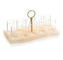 Waterdale Resin Curve Likörset mit 10 Gläsern und Serviertablett