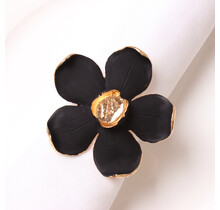 Brilliant Serviettenringe Blossom Schwarz 6er Set