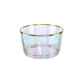 Acryl Iris Saladeschaal 12,5 cm met Gouden Rand