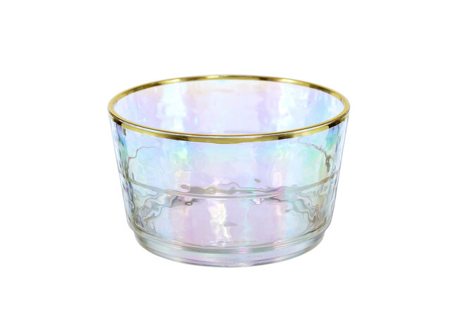 Brilliant Acrylic Iris Small Salad Bowl 12.5 cm with Gold Rim