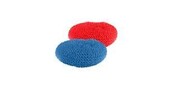 Lola Plastic Mesh Scouring Pads - 2 Pack, 3.375" x 1.25", Non-Scratch Dish Scrubbers to Clean, Red, Orange