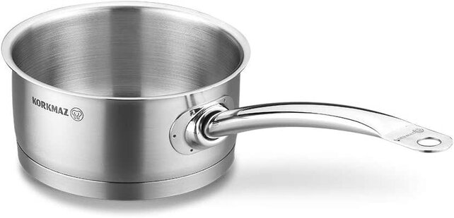 Korkmaz Tombik Stieltopf Edelstahl 16 cm 1.4L silber