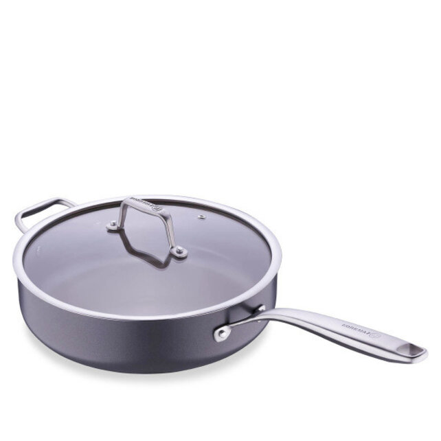 Korkmaz Boena Frying Pan with Helper Handle 28x7.5 cm Grey Ceramic Non-Stick Coating