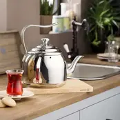 Korkmaz Droppa Edelstahl Teekessel 3,5L - Induktionsgeeignet mit Solar Base