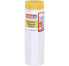 Tesa Easy Cover Precision Abdeckfolie mit Klebeband – 2-in-1 für saubere Farbkanten