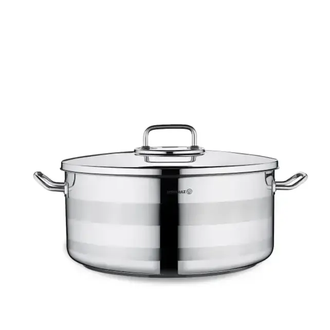Korkmaz cocotte Astra2 en inox avec couvercle – compatible induction & cuisson homogène