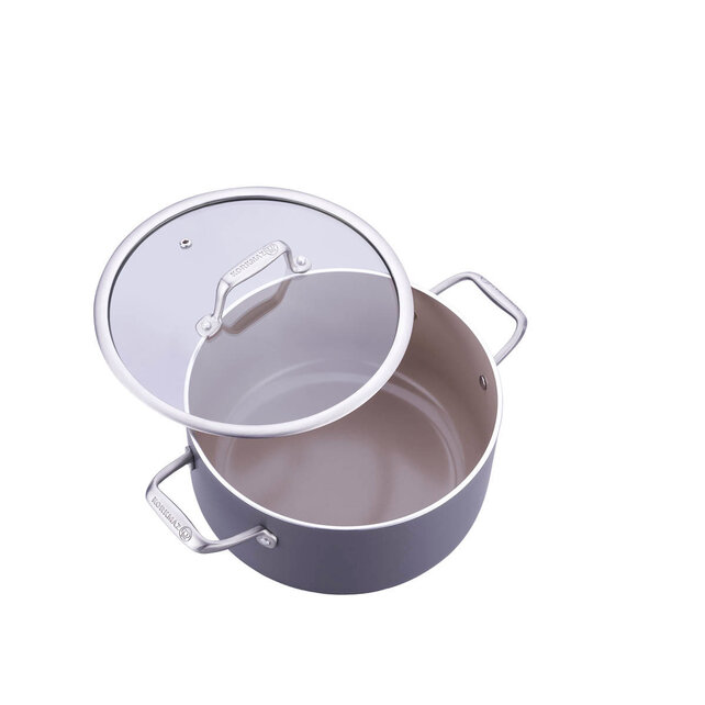 Korkmaz Boena cooking pot with ceramic non-stick coating & lid – scratch-resistant & energy efficient