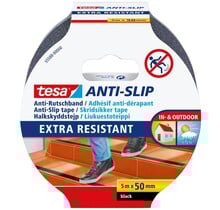 Tesa Antislip Tape Zwart 50mm x 5m – Waterdicht, UV-bestendig en Extra Sterke Hechting