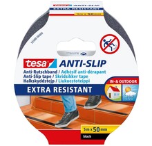 Tesa Bande Antidérapante Noire 50mm x 5m – Étanche, Résistante UV et Forte Adhérence