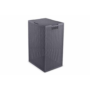 Wasmand met Deksel 60L Antraciet