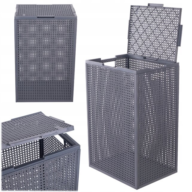 Curver Kaya Wasmand met Deksel 60L Antraciet