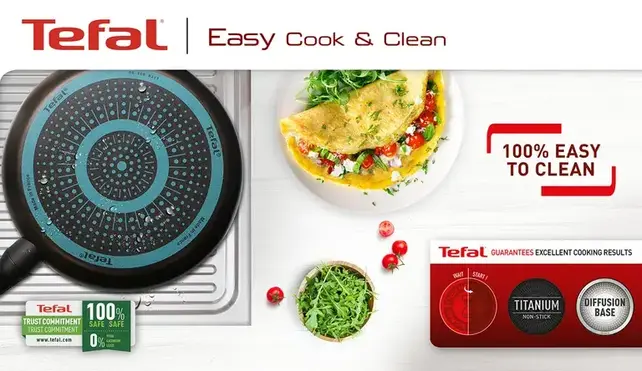 Tefal Casserole Ø 16 cm (1,5 L) - Easy Cook & Clean - Revêtement Antiadhésif - Tous Feux Sauf Induction
