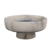 Novell Decorative Grey Matte Resin Pedestal Bowl
