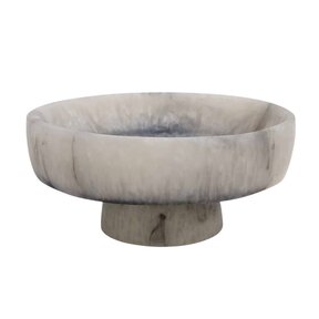 Grey Matte Resin Pedestal Bowl