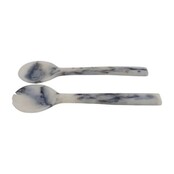 Novell Set Couverts à Salade 28 cm Gris Polyrésine – Cuillère et Fourchette de Service