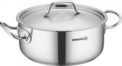Korkmaz Proline Stainless Steel Cooking Pot with Lid – Deep Casserole with Even Heat Distribution