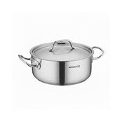 Korkmaz Proline RVS Kookpan met Deksel – Diepe Pan met Gelijkmatige Warmteverdeling