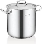 Korkmaz Proline RVS Kookpan met Deksel – Diepe Pan met Gelijkmatige Warmteverdeling