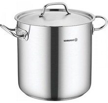 Korkmaz Proline Stainless Steel Cooking Pot with Lid – Deep Casserole with Even Heat Distribution