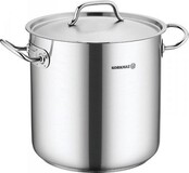 Korkmaz Proline RVS Kookpan met Deksel – Diepe Pan met Gelijkmatige Warmteverdeling