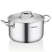 Korkmaz Proline RVS Kookpan met Deksel – Diepe Pan met Gelijkmatige Warmteverdeling