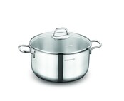 Korkmaz cocotte Perla en inox avec couvercle en verre – compatible induction & économique