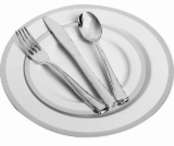 Lillian Pearl/Silver Rim Combo Dinnerware Set Service For 8/40pcs