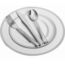 Kingzak Lillian Pearl/Silver Rim Combo Dinnerware Set Service For 8/40pcs