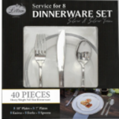Lillian Pearl/Silver Rim Combo Dinnerware Set Service For 8/40pcs