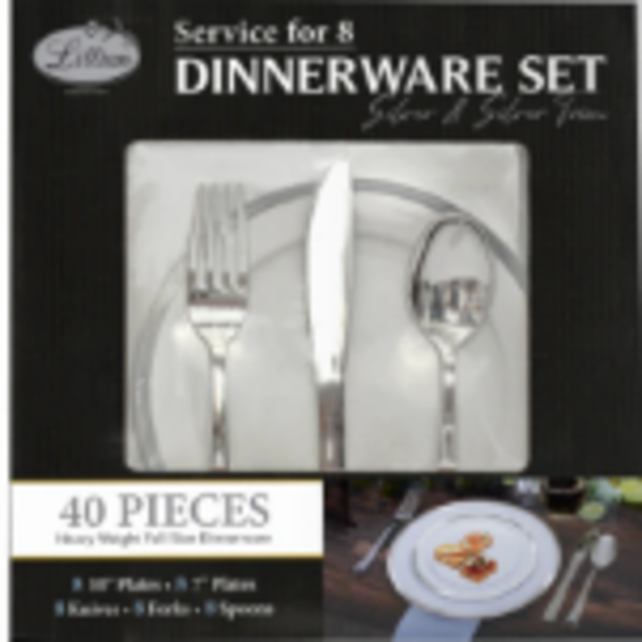 Lillian Silver Dinnerware Set Service For 8/40pcs
