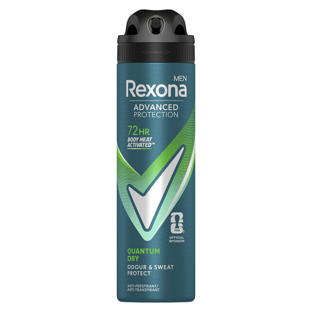 Rexona Men Déodorant Spray Quantum Dry 150ml – Protection Anti-Transpirante 72h