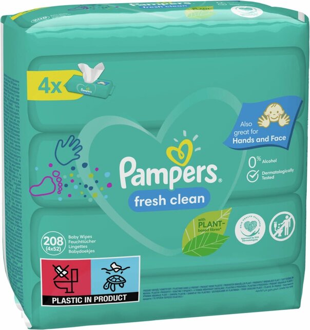Pampers Fresh Clean baby wipes 208 pieces 4x52