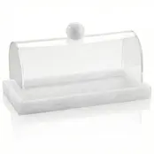 Waterdale Plat à Gâteau Rectangulaire avec Base en Résine et Couvercle Lucite