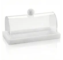 Waterdale Kuchenplatte Rechteckig mit Resin Basis und Lucite Haube