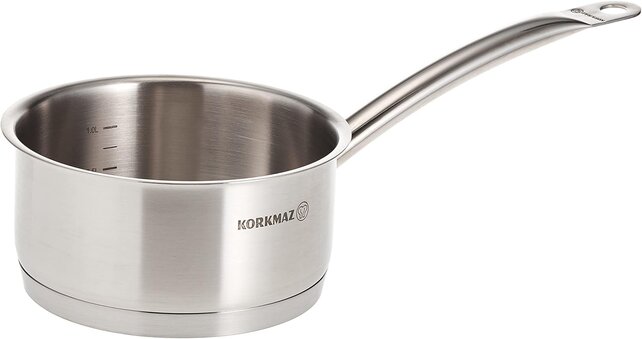 Korkmaz Tombik Stieltopf Edelstahl 16 cm 1.4L silber