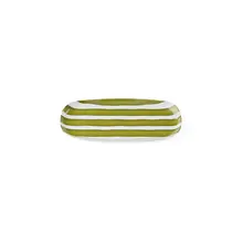 Riviera Oval Melamine Plate – Avocado Striped
