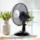 DOMO DO8138 Tafelventilator 23 cm 30W Zwenkfunctie Zwart