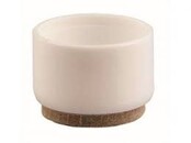3/4" White Plastic Leg Tip w/ Felt - 4pc/card