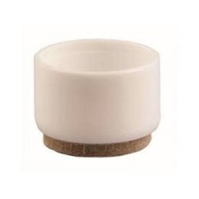 3/4" White Plastic Leg Tip w/ Felt - 4pc/card