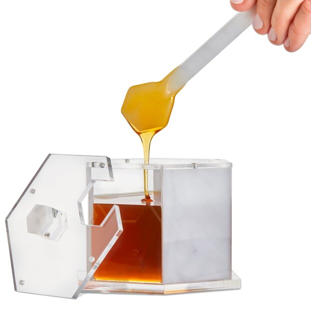 Waterdale Honey Jar with Marble Dipper and Magnetic Lucite Lid
