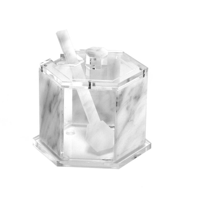 Waterdale Honey Jar with Marble Dipper and Magnetic Lucite Lid