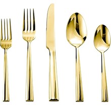 Godinger 20-Piece Gold Flatware Set in Stainless Steel with Mirror Finish