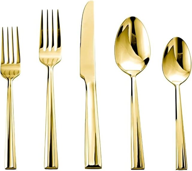 Godinger 20-Piece Gold Flatware Set in Stainless Steel with Mirror Finish