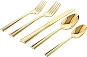 Godinger 20-Piece Gold Flatware Set in Stainless Steel with Mirror Finish