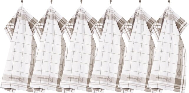 Adalynne Torchons Taupe Lot de 6